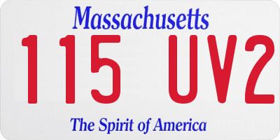 MA license plate 115UV2