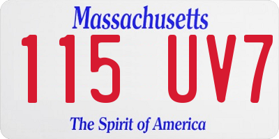MA license plate 115UV7