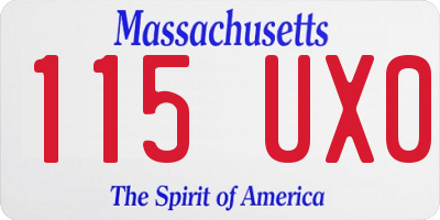 MA license plate 115UX0