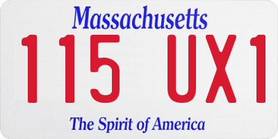 MA license plate 115UX1