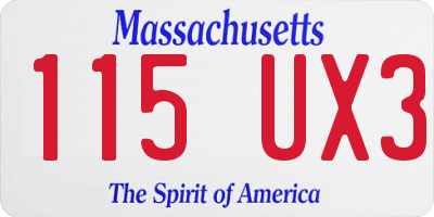 MA license plate 115UX3