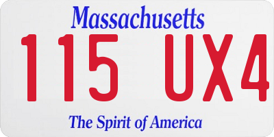 MA license plate 115UX4