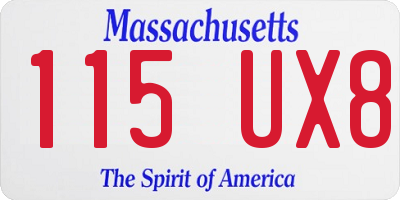 MA license plate 115UX8