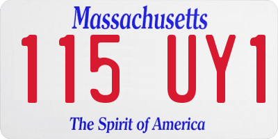 MA license plate 115UY1
