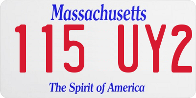 MA license plate 115UY2