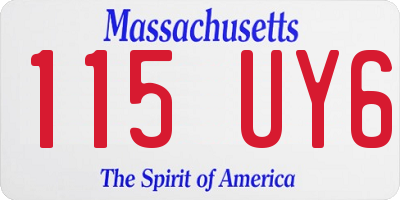MA license plate 115UY6