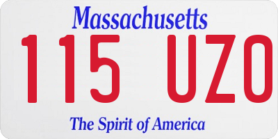 MA license plate 115UZ0