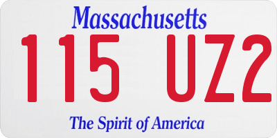 MA license plate 115UZ2
