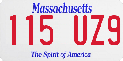 MA license plate 115UZ9
