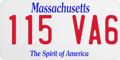 MA license plate 115VA6