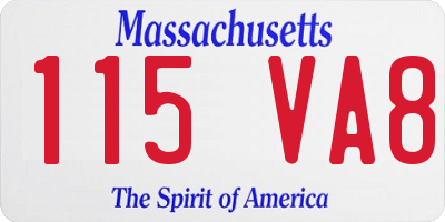 MA license plate 115VA8