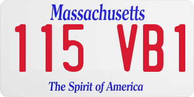 MA license plate 115VB1