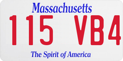 MA license plate 115VB4