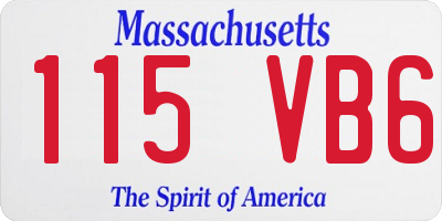 MA license plate 115VB6