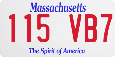 MA license plate 115VB7