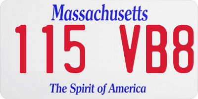 MA license plate 115VB8