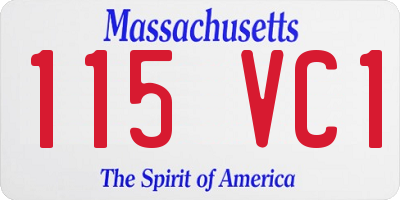 MA license plate 115VC1
