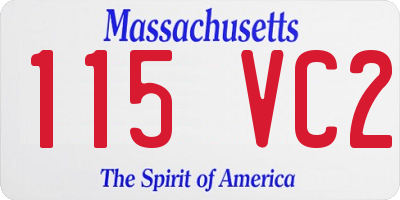 MA license plate 115VC2