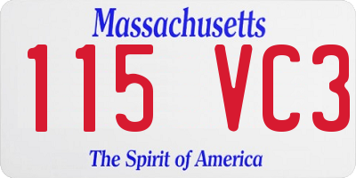 MA license plate 115VC3