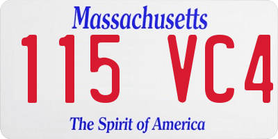MA license plate 115VC4