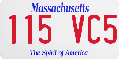 MA license plate 115VC5