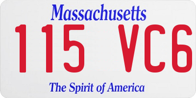 MA license plate 115VC6