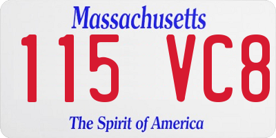 MA license plate 115VC8