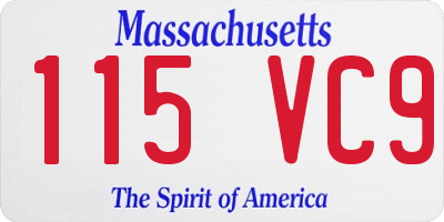 MA license plate 115VC9