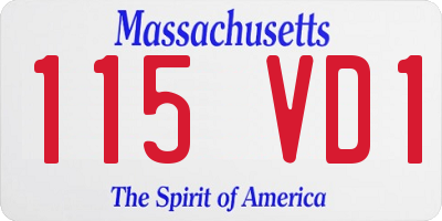 MA license plate 115VD1