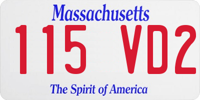 MA license plate 115VD2