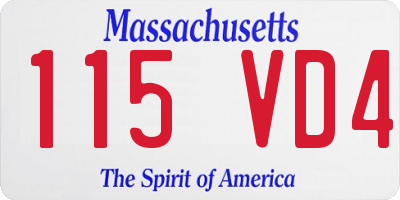 MA license plate 115VD4