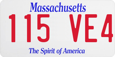 MA license plate 115VE4