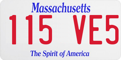 MA license plate 115VE5