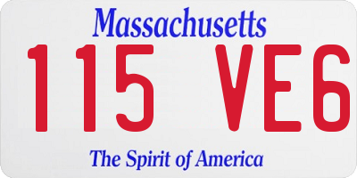 MA license plate 115VE6
