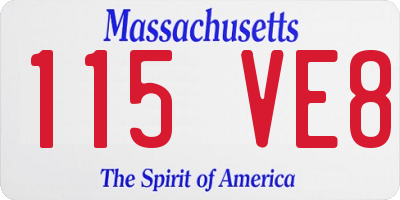 MA license plate 115VE8