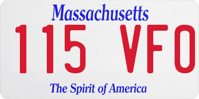 MA license plate 115VF0