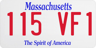 MA license plate 115VF1