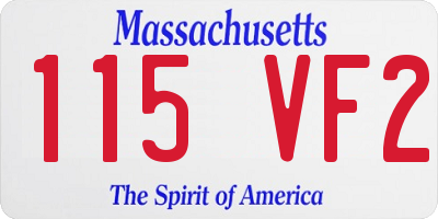 MA license plate 115VF2