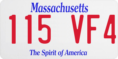 MA license plate 115VF4