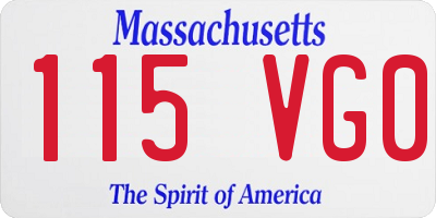 MA license plate 115VG0