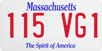 MA license plate 115VG1