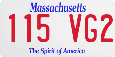 MA license plate 115VG2