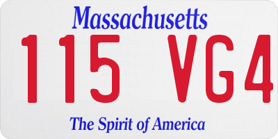 MA license plate 115VG4