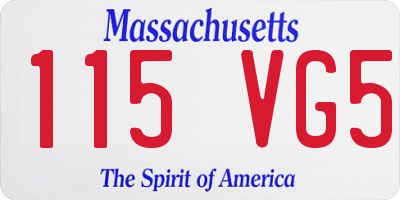 MA license plate 115VG5
