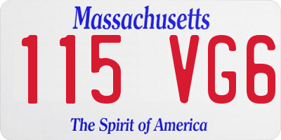 MA license plate 115VG6