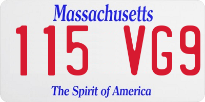 MA license plate 115VG9