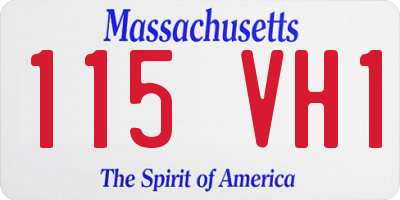 MA license plate 115VH1