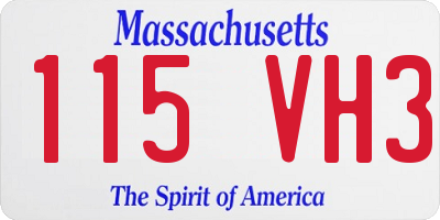 MA license plate 115VH3