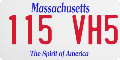 MA license plate 115VH5