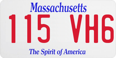 MA license plate 115VH6